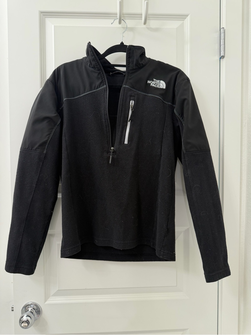 The North Face Black Half-Zip Fleece Pullover with Chest Pocket